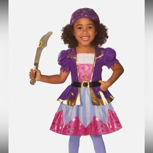 NWT Goodmark Toddler Girls Pirate Of The Sea Costume With Bandana 3-4T